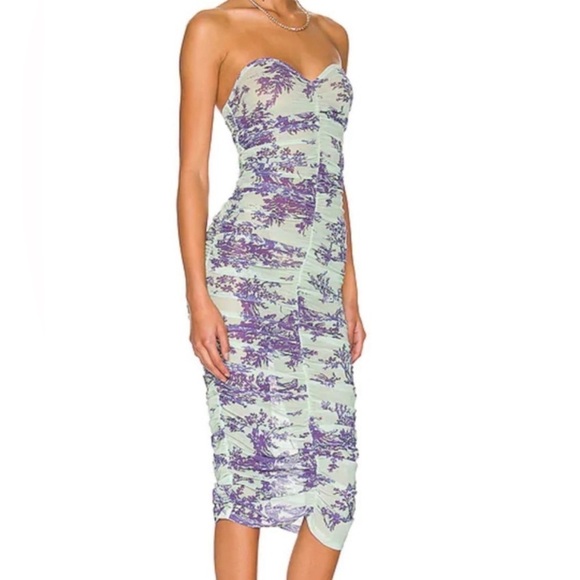 Miaou Purple and White Midi Dress - Picture 3 of 8